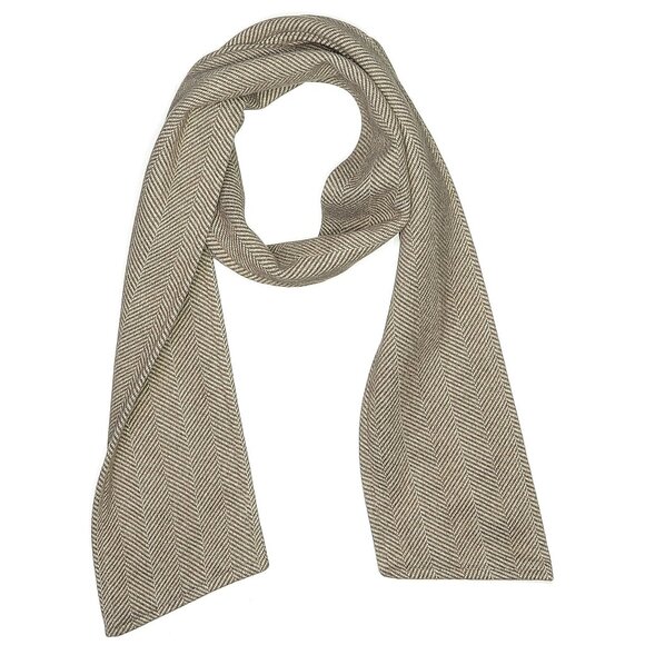 Other - NWOT Tan Wool Herringbone Tailored/Structured Scarf Menswear Haberdashery